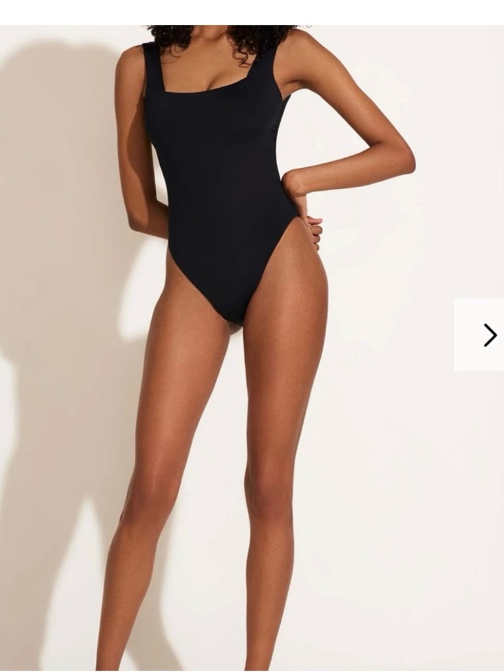 Vitamin A Black One-Piece Swimsuit with V-Neck